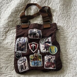 Disney parks Star Wars Dark Brown Messenger Bag with Character Patches